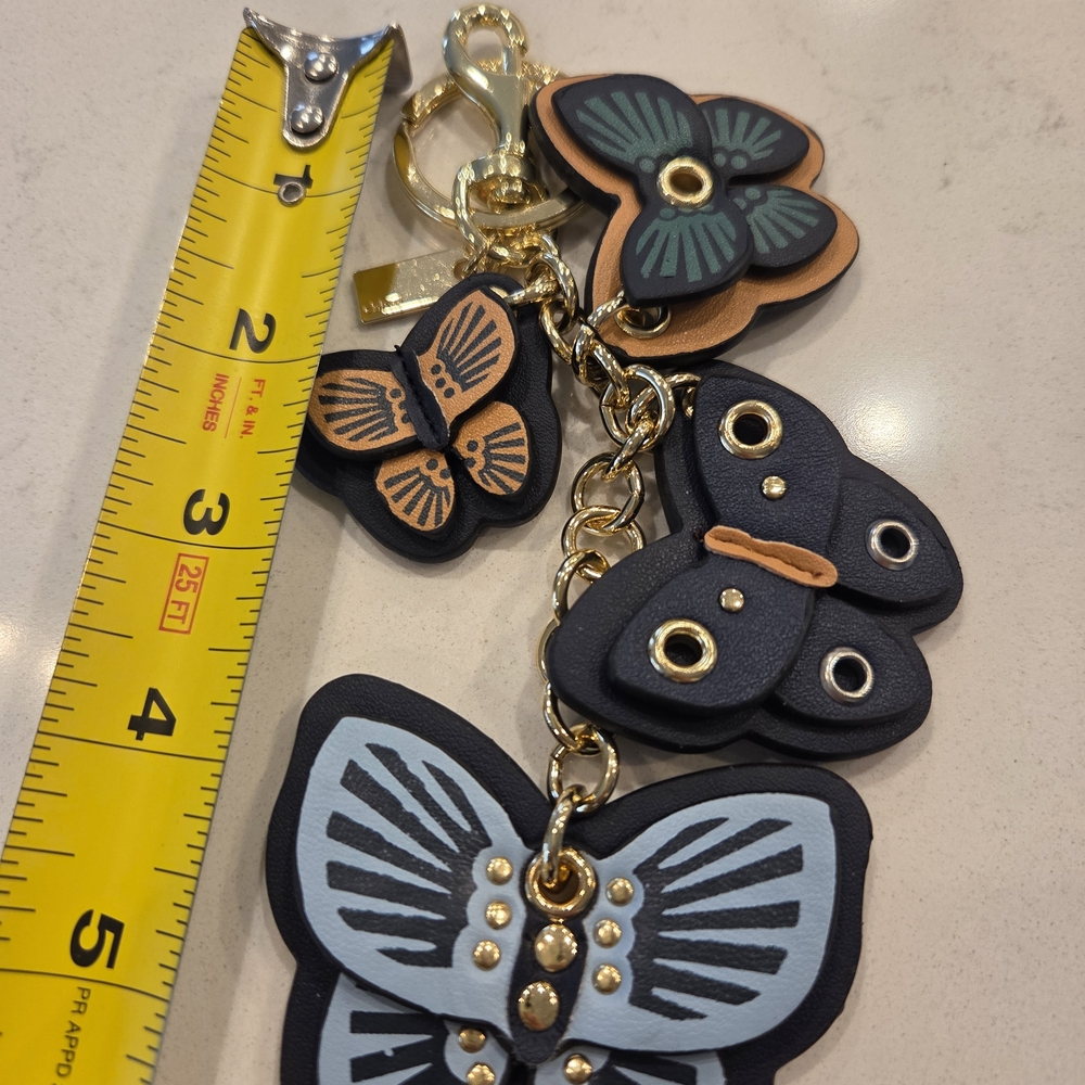 Butterfly Charm Keychain with Gold Accents